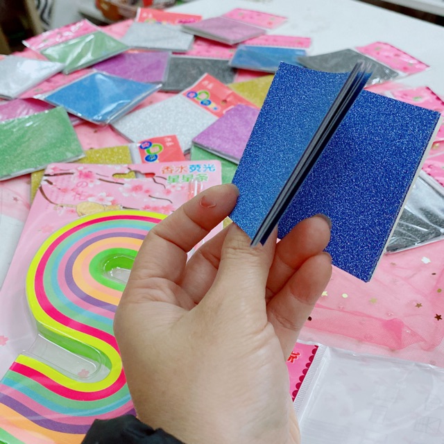 Giấy gấp hạc nhũ kim tuyến