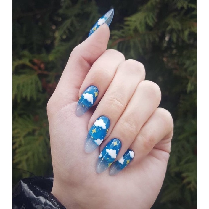 💅 Móng úp thiết kế mẫu đám mây - Làm móng giả theo yêu cầu