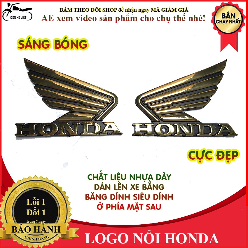 [CÓ VIDEO] LOGO NỔI CÁNH CHIM CÁNH ÉN HONDA CỰC ĐẸP - - KEO DÁN SIÊU DÍNH- MÀU TRẮNG và MÀU VÀNG TÙY CHỌN - ĐÈN XE VIỆT