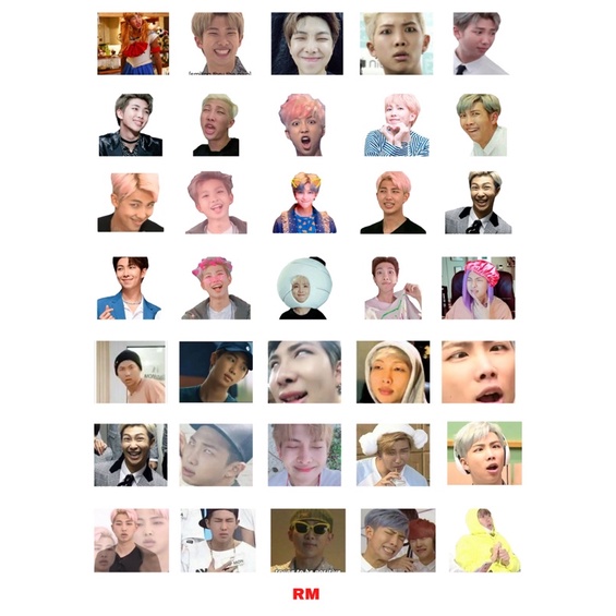 Combo sticker BTS theo từng thành viên siêu cute mlem mlem cắt sẵn