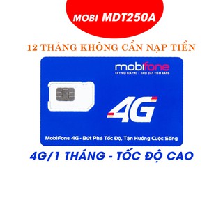 Sim 4G Mobifone trọn gói 1 năm không nạp tiền MDT250A