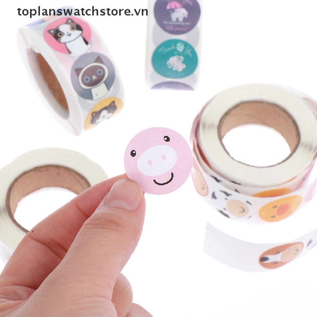 1 Cuộn 500 Sticker Hình Động Vật Đáng Yêu
