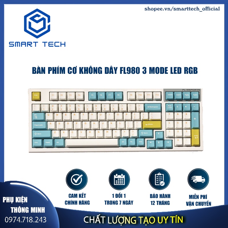 Bàn phím cơ FLEsport FL980 CPM Sea Salt Switch Kailh Box