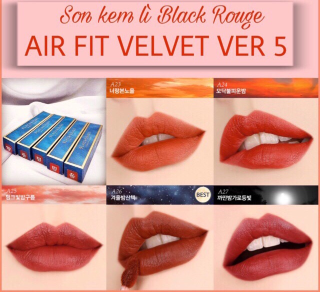 [Ver 4 - Ver 5] Son Kem Lì Black Rouge Air Fit Velvet Tint | BigBuy360 - bigbuy360.vn