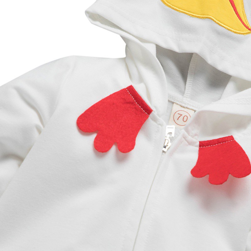 Bộ áo liền quần hình chú gà trống hoạt hình ngộ nghĩnh cho bé