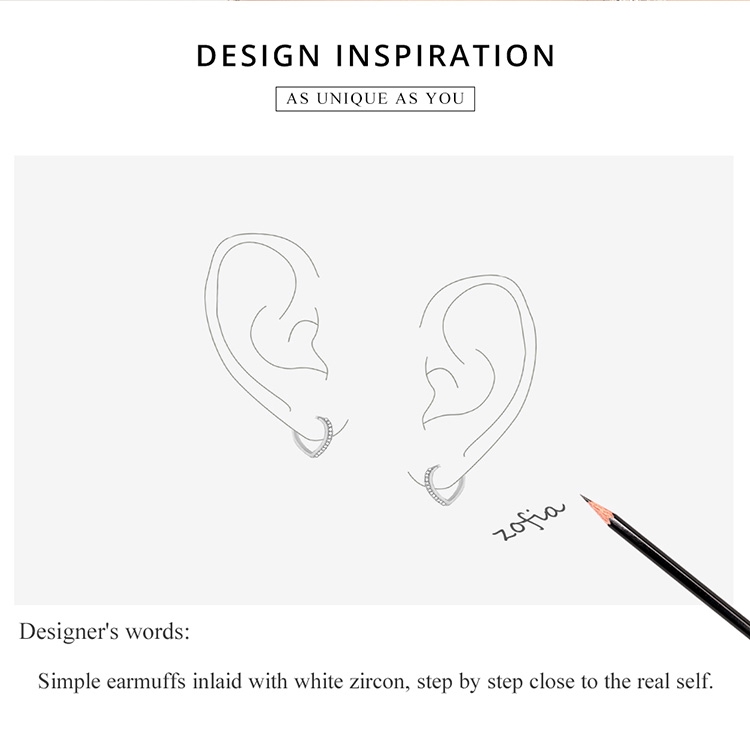 BAMOER Bông Tai bạc 925 Thật 100% Hình Trái Tim SCE868