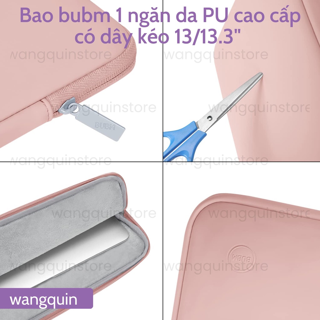 Túi đựng laptop da PU cao cấp 13 13.3 14 inch đủ màu có dây kéo Túi da chống nước bảo vệ máy tính chống sốc laptop