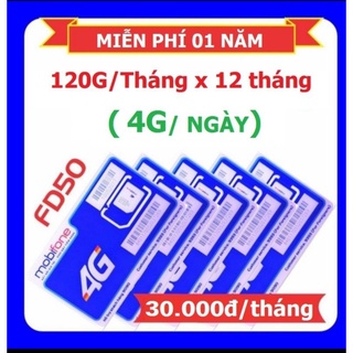 [1 tỷ GB] FD50 + DIP50 SIM 4G Mobifone - Không giới hạn dung lượng