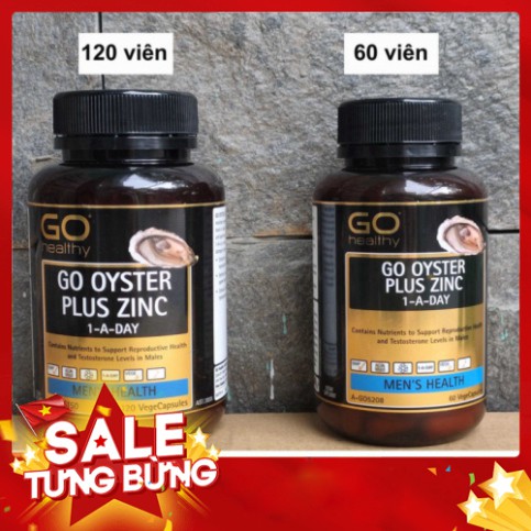 KHUYEN MÃI  Viên uống Go Oyster Plus Zinc 1 A Day 60 viên, 120 viên Tinh Chất Hàu Go Healthy Của Úc KHUYEN MÃI