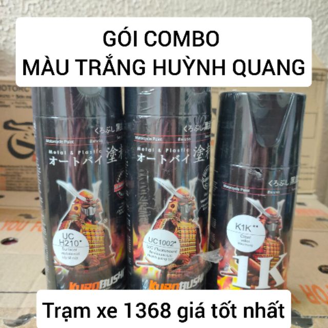 SƠN SAMURAI GÓI COMBO MÀU TRẮNG HUỲNH QUANG GỒM 3 CHAI