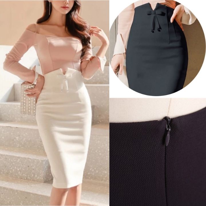 Chân váy bút chì eo cao xẻ tà tạo vẻ đẹp sang trọng, thanh lịch - Thời trang công sở nữ VannhShop CV0020