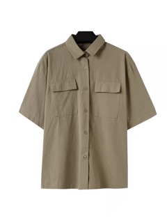(CLIP THẬT) Áo sơ mi oversize basic cộc tay ulzzang
