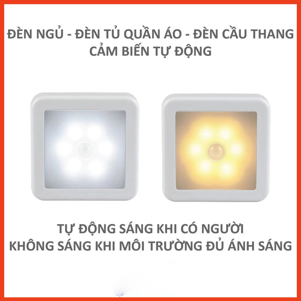 Đèn Led Cảm Biến❤️FREESHIP❤️Đèn Cảm Ứng Chuyển Động, Dán Tường Cảm Biến Thông Minh Gắn Tủ Quần Áo, Hành Lang v2