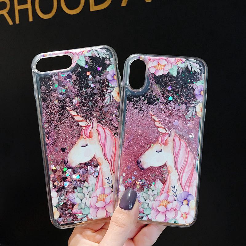 Ốp điện thoại kim tuyến nước in Unicorn cho Oppo F3 F5 Youth F7 F9 f1s f11 Pro A3 a3s A7 A33 a37 a57 a71 a83 a57