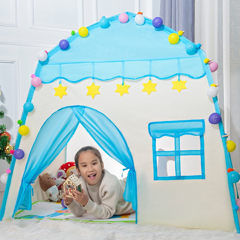 Lều công chúa hoàng tử trẻ em cho bé chơi trong nhà chất vải dày dặn Linda