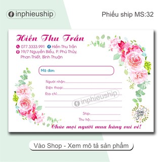 Phiếu giao, Phiếu ship hàng 400 tờ (MS: 32)