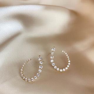 Bông tai ETRENDY đính đá zicron hình chữ U phong cách Hàn Quốc 2021 tinh tế độc đáo làm quà tặng sinh nhật