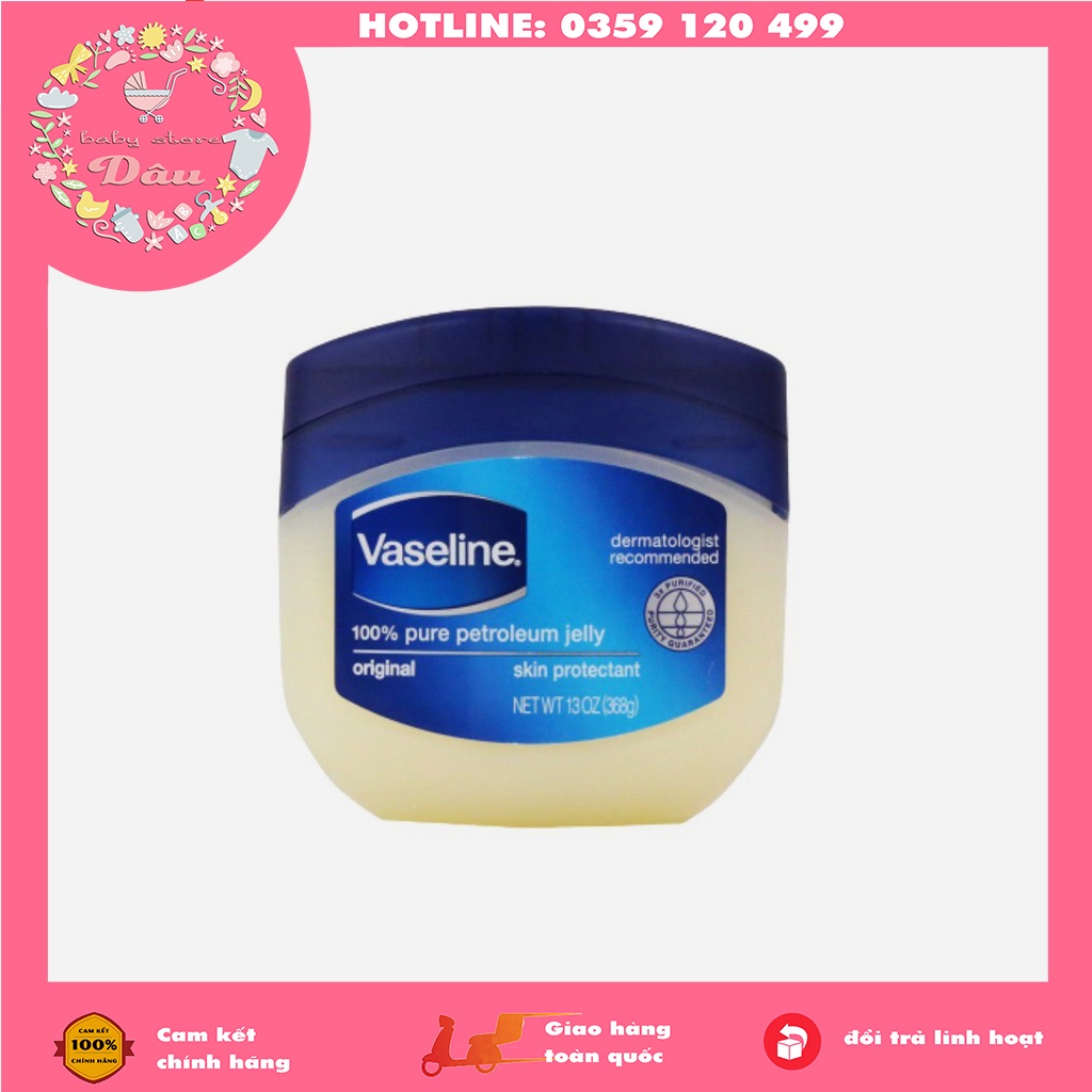 Kem nẻ Vaseline, sáp nẻ dưỡng ẩm Vaseline Pure Petrolium Jelly  cho mùa đông - lọ 49g