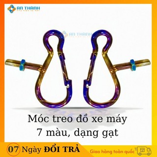 1 cặp móc treo đồ xe máy inox 7 màu dạng gạt.