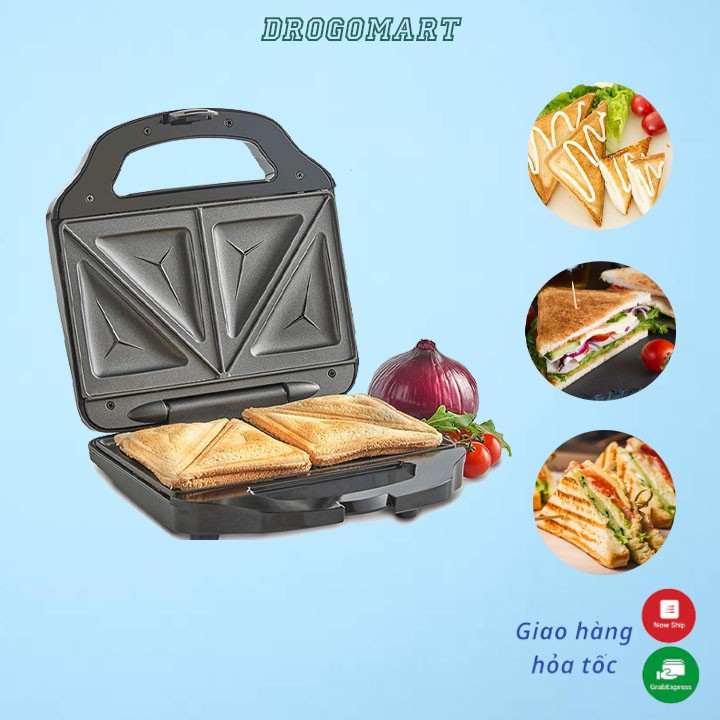 Máy kẹp bánh mì sáng, Máy ép bánh Sandwich Nikai - kẹp nướng bánh bảo hành 12 tháng