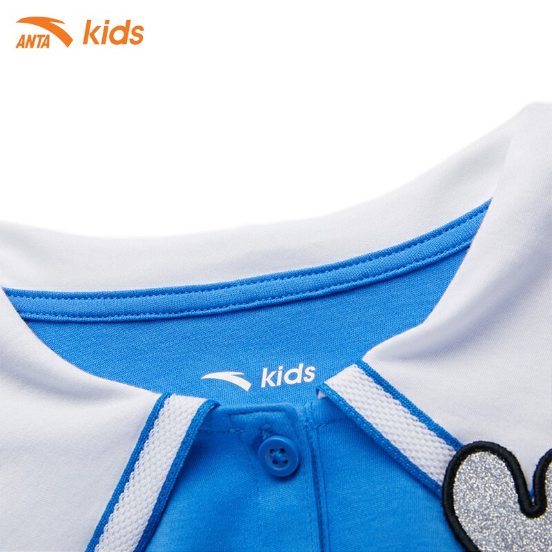 Áo phông bé gái thủy thủ Anta Kids WH62129111-1, chất cotton co giãn 4 chiều, thấm hút mồ hôi nhanh