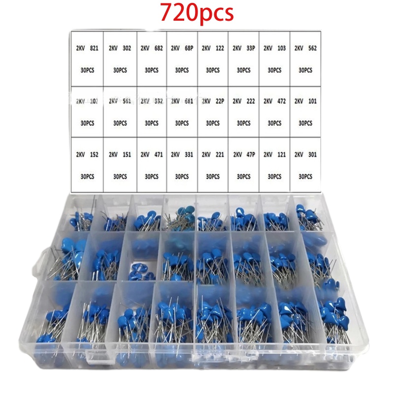 Set 720 Tụ Điện Gốm 24Kinds 22PF-821PF 2KV