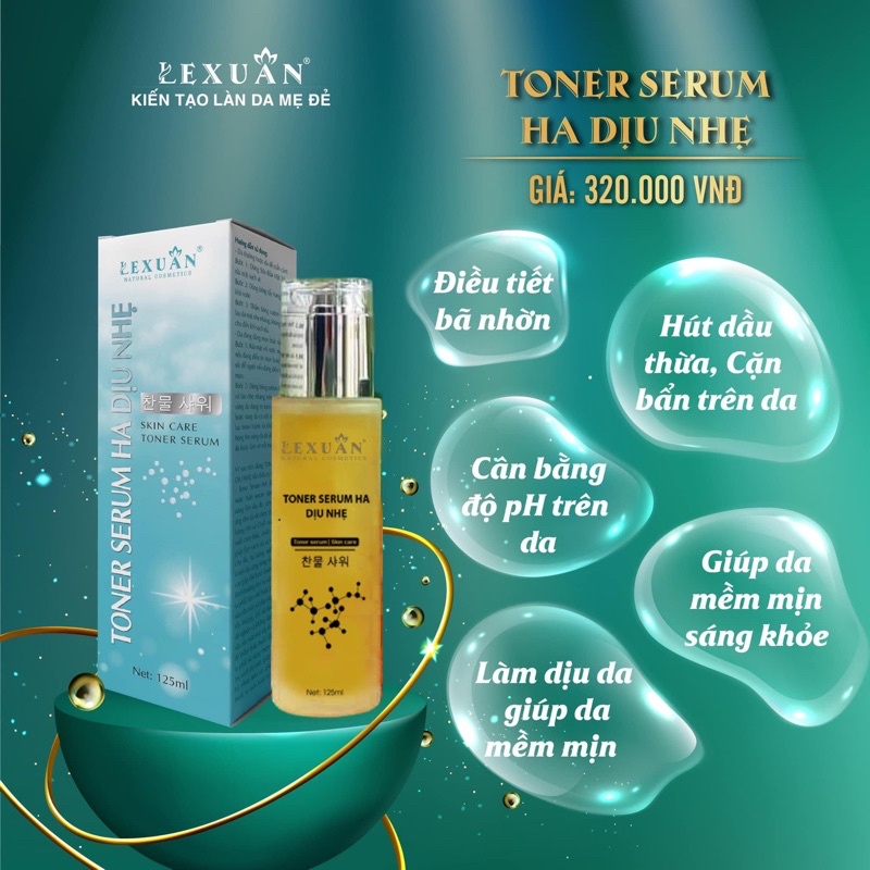 Toner HA dịu nhẹ Lê Xuân 125ml ☘️ giúp cân bằng độ PH của da, giúp da mềm mịn, sáng hồng