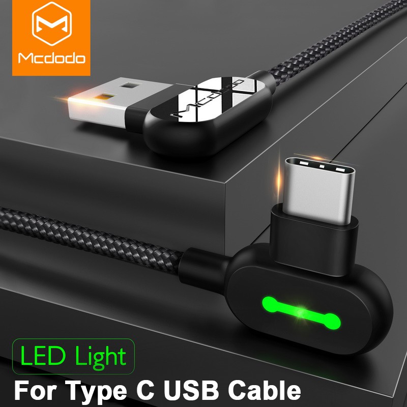 Cáp sạc Mcdodo Type C 90 độ Gói hộp usb 90 độ (Đen)