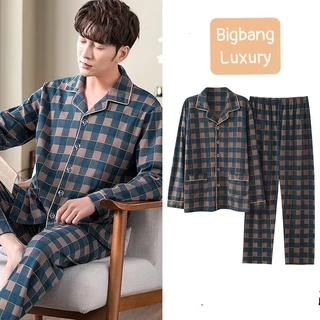 Đồ ngủ nam dài tay chất liệu cotton bốn mùa - Đồ mặc nhà cho nam