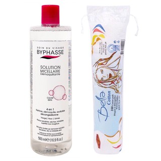 Combo nước tẩy trang byphasse 500ml + bông bella 100 miếng