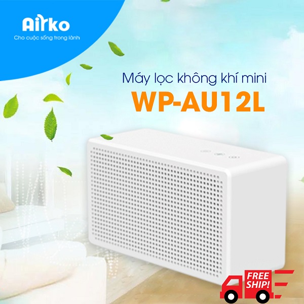 Máy lọc không khí ô tô mini AIRKO WP-AU12L MADE IN KOREA, khử mùi ô tô, thuốc lá, diện tích sử dụng 12m2