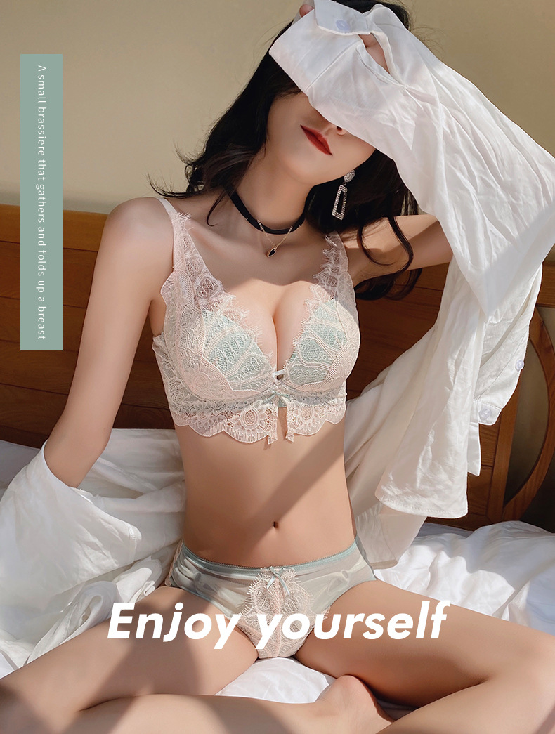 Bộ Đồ Lót Ren Áo Ngực Không Gọng + Quần | BigBuy360 - bigbuy360.vn