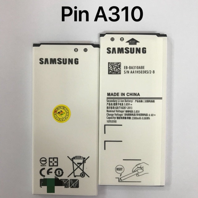 Pin samsung A310 - A3 (2016) zin kí hiệu trên pin EB-BA3100ABE