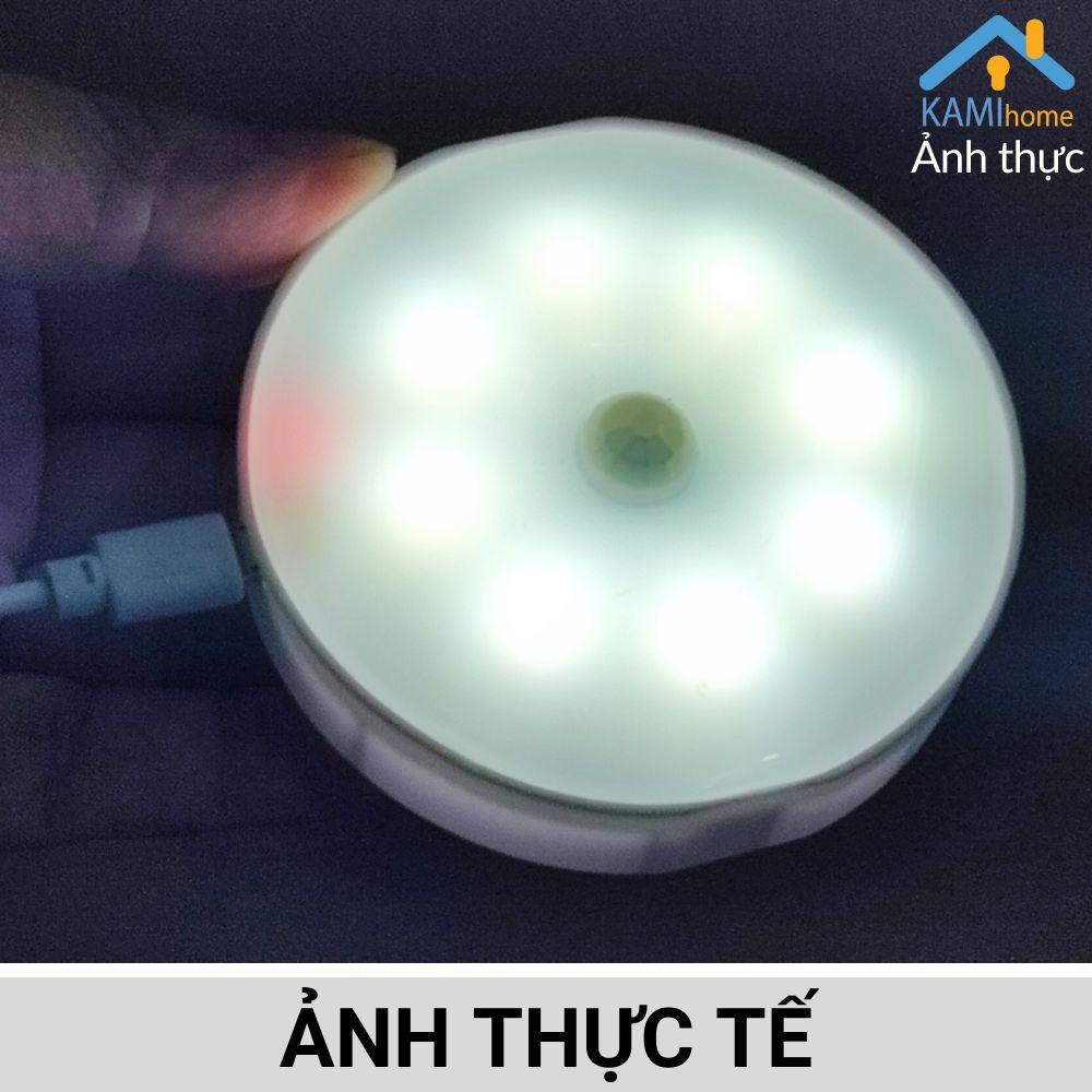 Đèn ngủ cảm ứng chuyển động và bóng tối hình Tròn pin sạc tích điện mã 26019