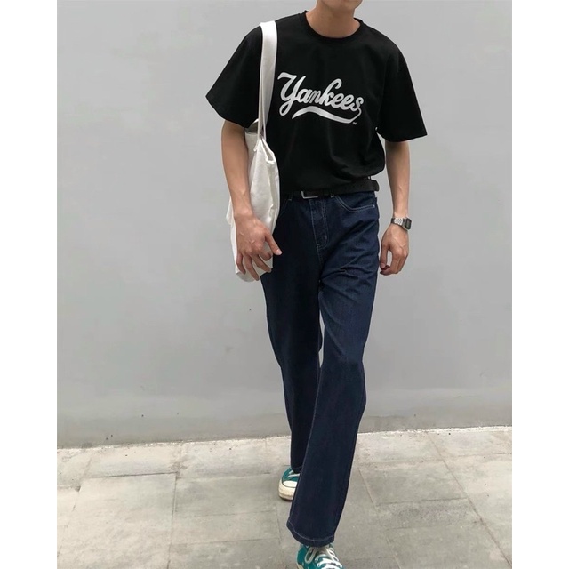 ÁO THUN TAY LỠ COTTON YANKEES UNISEX NAM NỮ (kèm hình chụp thật)