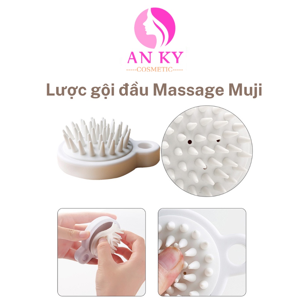 Lược Gội Đầu Muji Xuất Nhật Massage Da Đầu Thu Giãn