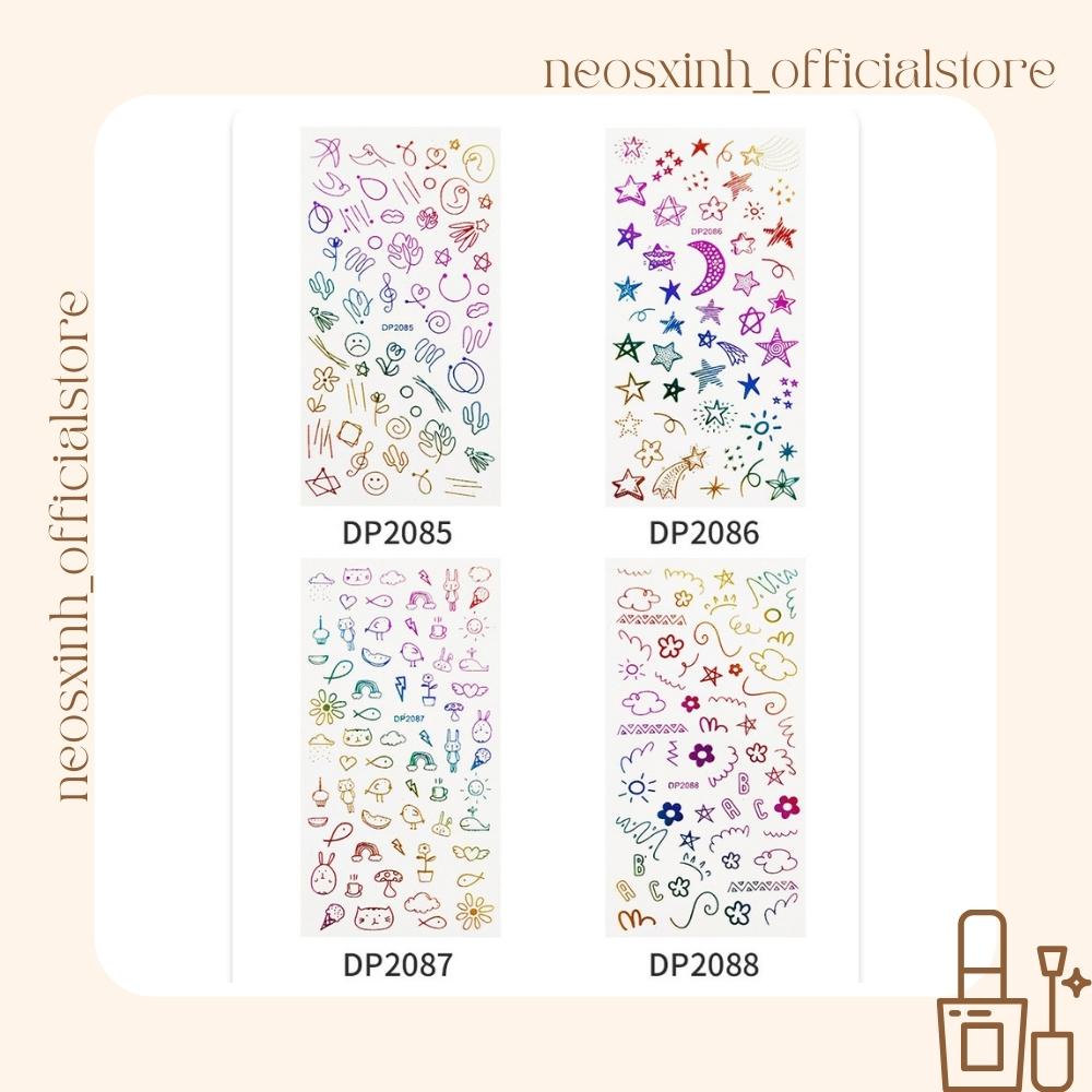 Sticker Dán Móng Tay Mèo Cầu Vòng DP2087-2094 Cute Hot Trend - Hình Dán Móng - Neosxinh Nails