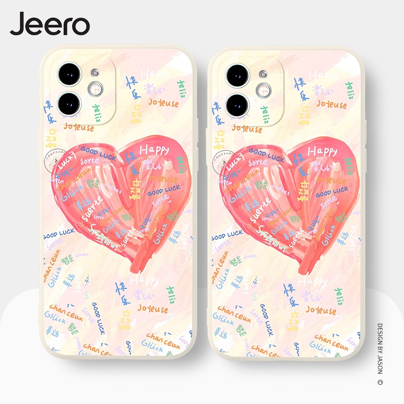 Ốp điện thoại JEERO viền vuông chống sốc ngộ nghĩnh hài hước hoạt hình dễ thương đẹp mềm Cho iPhone 15 14 13 12 11 Pro Max SE 2020 X XR XS 8 7 ip 6S 6 Plus kute HFE1231