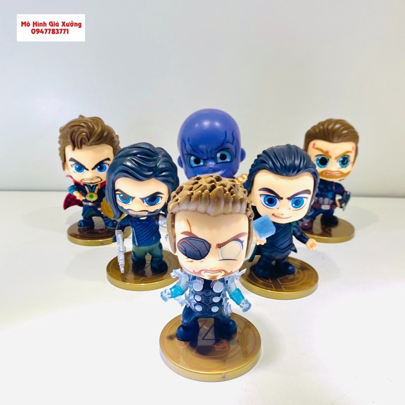 (Có Bán Lẻ) Mô Hình 6 Siêu Anh Hùng Marvel Avengers Cao 11cm Thanos DoctorStrange Thor Loki CaptainAmerica WinterSoldier