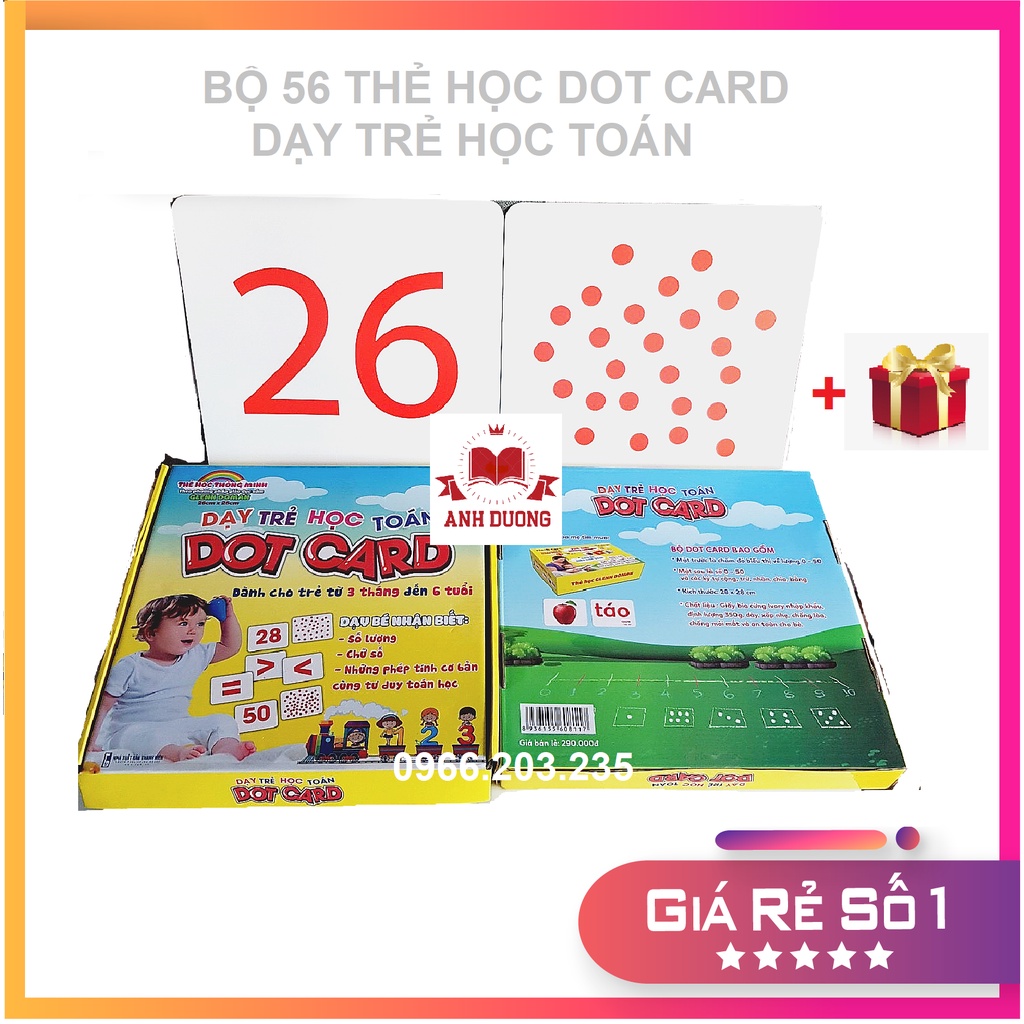 Bộ Thẻ Dạy Trẻ Học Toán Dotcard 20x20 cm- Flashcard thông minh cho trẻ