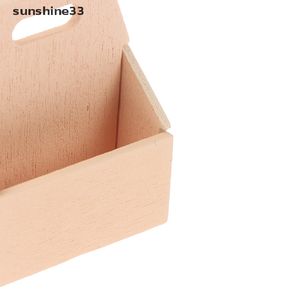 Giỏ đựng trái cây/ thức ăn bằng gỗ tỉ lệ 1 / 12 trang trí nhà búp bê