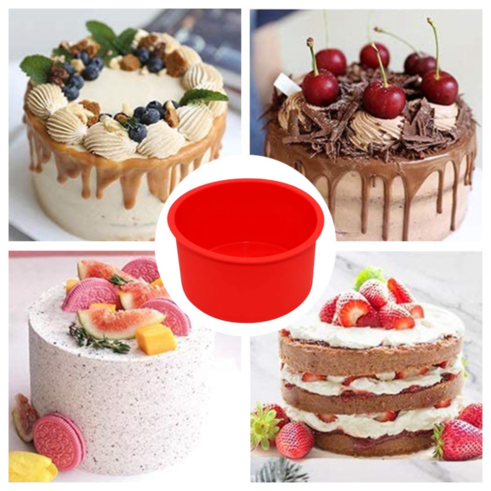 Epoch Khuôn Silicon Làm Bánh Chống Dính Hình Tròn Nhiều Màu Có Thể Tái Sử Dụng 4 Inch