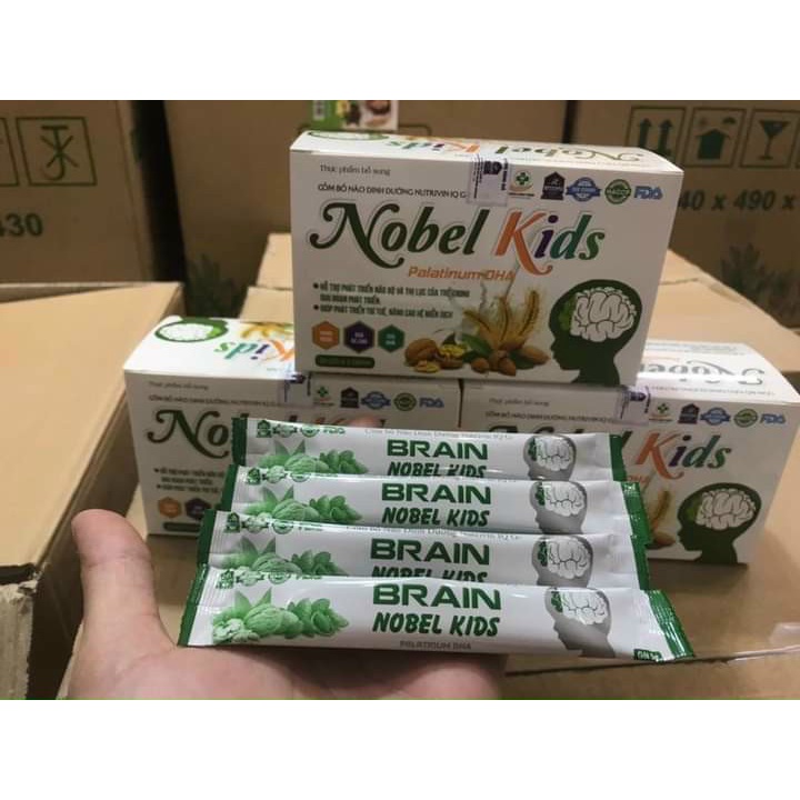 Nobel Kids Palatinum DHA-Cốm bổ não dinh dưỡng Nutrivin IQ G-Brain -H20 gói x 5g
