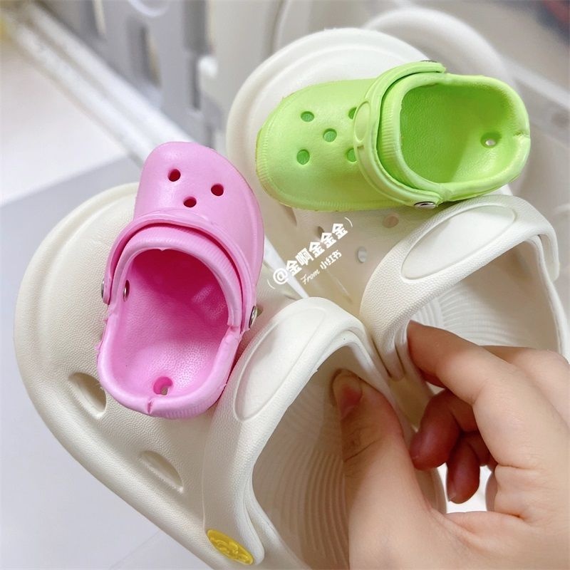 CROCS Khóa Cài Hình Đôi Giày Mini 3D Dễ Thương DIY