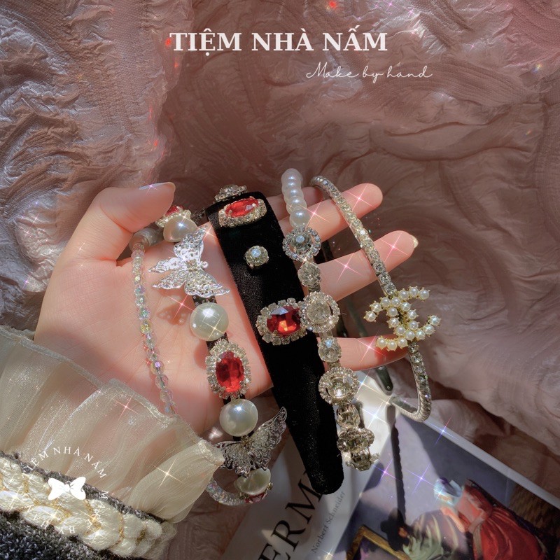 BỜM/ CÀI TÓC ĐÍNH ĐÁ CAO CẤP - [ Nhà Nấm handmade ]