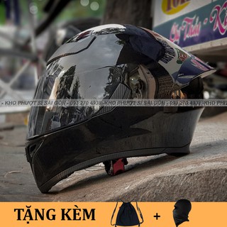 [GIÁ KHO] Fullface ROC m138 đen bóng tặng kèm trùm Ninja và Balo dây rút chính hãng Royal m138 đen bóng