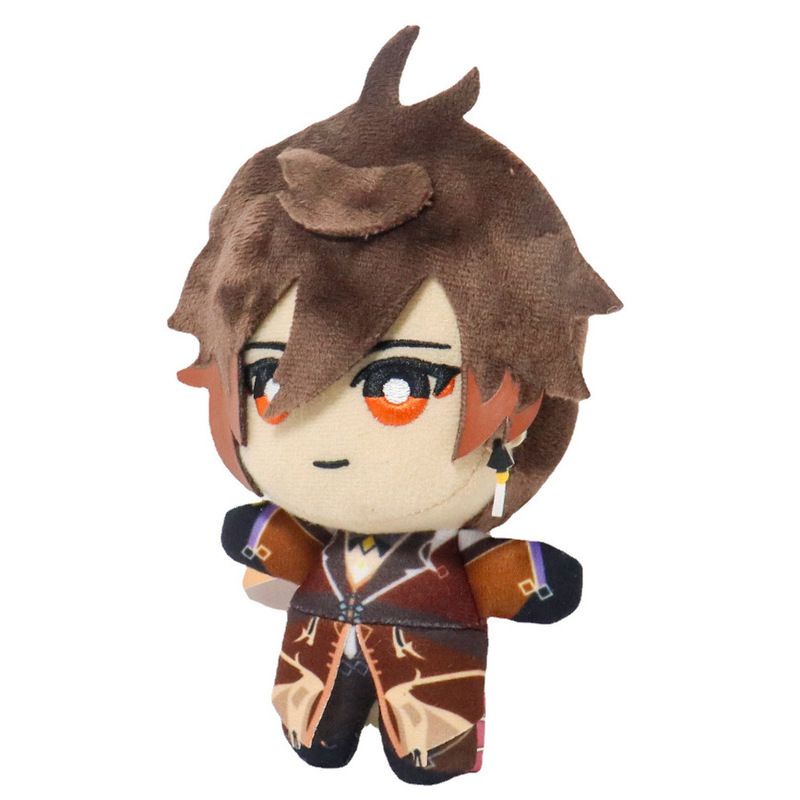 cute 15cm Genshin Impact Zhongli Tartaglia Plush Pendant Keychain Keyring Toys Gifts