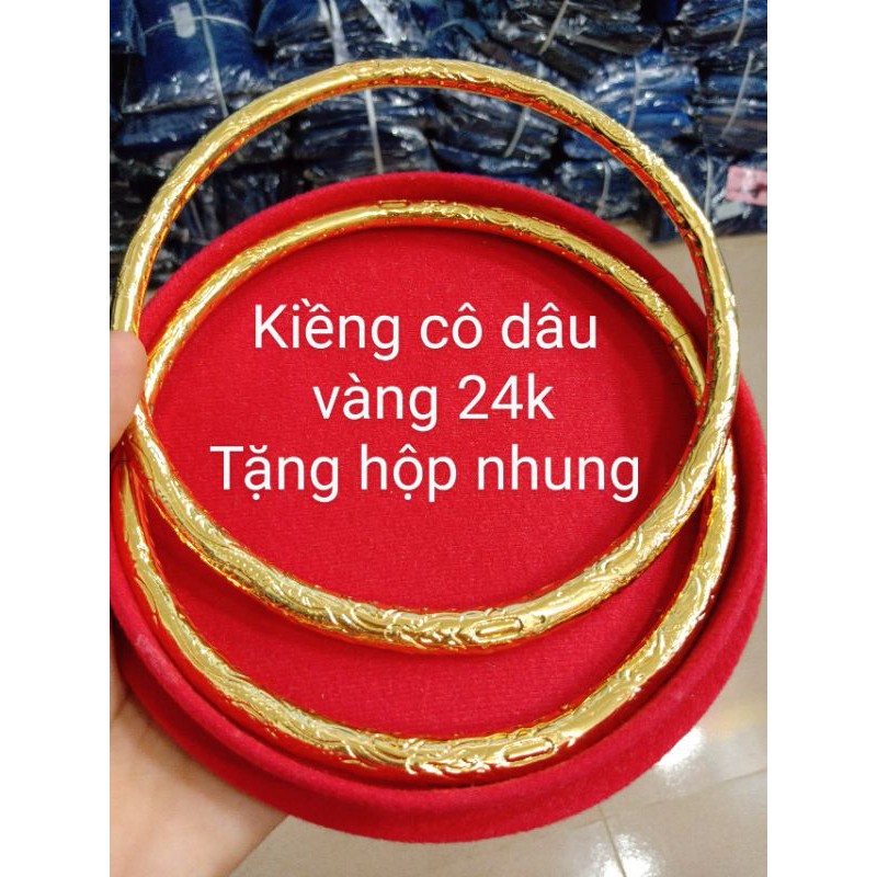 KIỀNG CỔ CÔ DÂU_kiềng cưới chạm long phụng tặng hộp_ nhưng đỏ