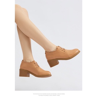 [Có sẵn] Giày oxford Dusto gót 5cm da mềm