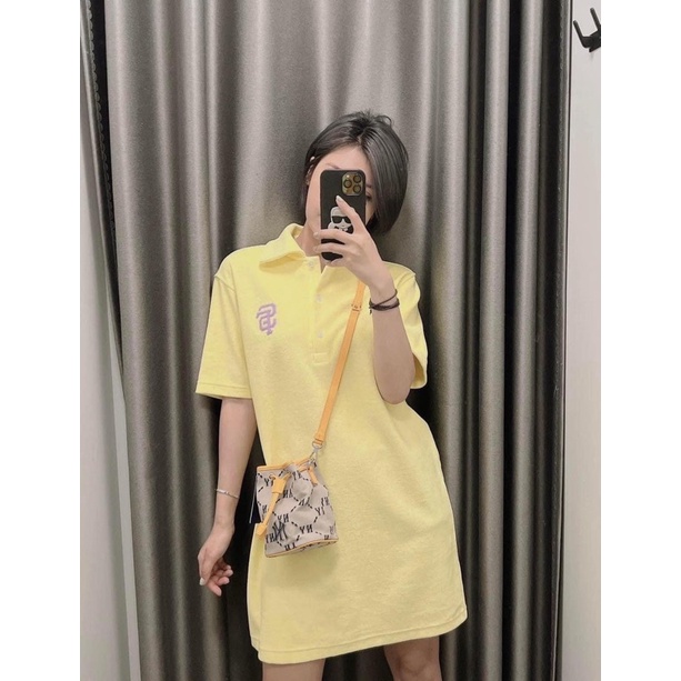 (Hàng sẵn)(ảnh thật) Túi rút dây m / lb mini Jaquard hoạ tiết Monogram trên nền chất liệu denim đủ 3 màu
